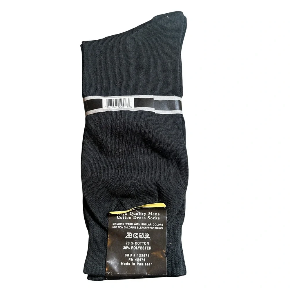 Vintage Max Grey Dress Socks‎ Mens 10-13 Black New Cotton Rich Formal